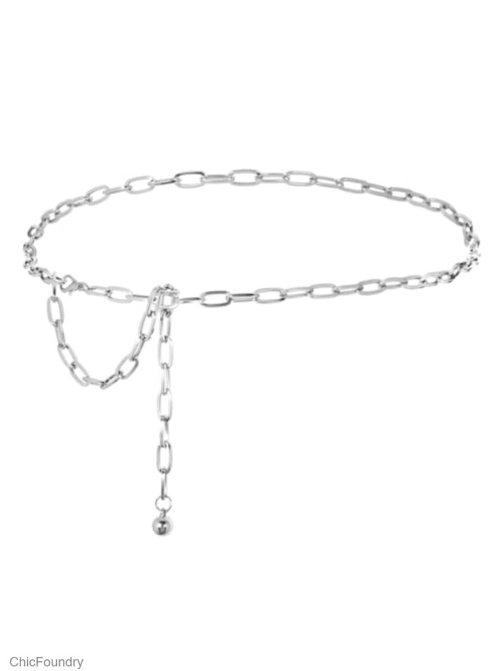 Women's Adjustable Chain Belt with Star Charm and Tassel - Alloy Metal, Y2K